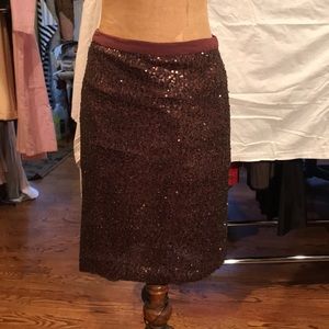 J. Crew burgundy sequined pencil skirt